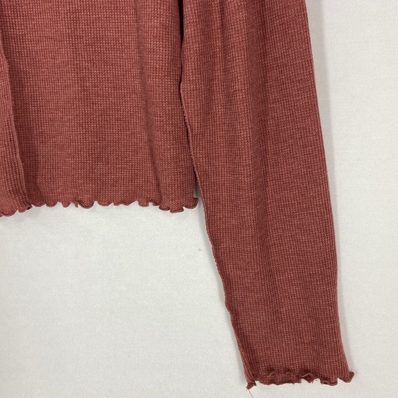 Abound Waffle Knit Top in Rust Size L - Picture 2 of 5